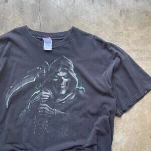 Y2K Grim Reaper Black and Green Tee